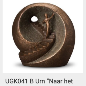Keramische urn brons "Naar het licht"