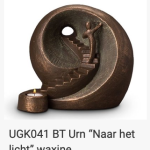 Keramische urn brons "Naar het licht waxine"