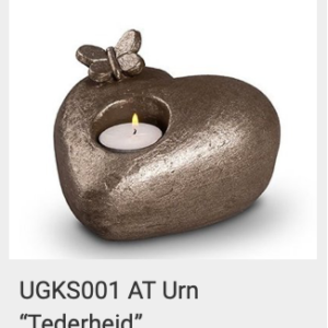Keramische urn zilver "Tederheid"