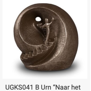 Keramische urn brons "Naar het licht"